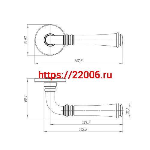 Ручка Punto (Пунто) раздельная R.ARC.R52.SORENTO BL-24 черный фото 2