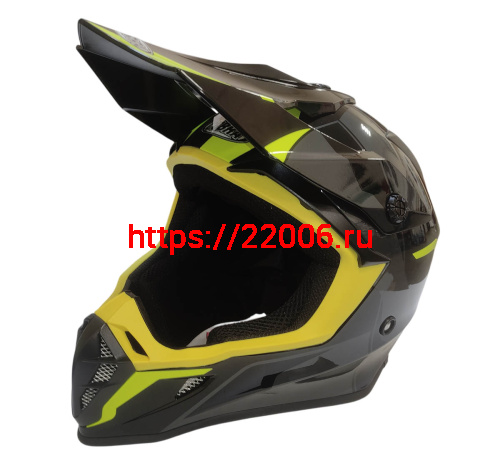 Шлем кроссовый COBRA EC V332, серый титан, синий и желтый, размер M Шлем кроссовый COBRA EC V332, серый титан, синий и желтый, размер M