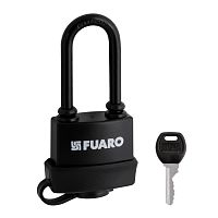 Замок Fuaro (Фуаро) навесной PL-WEATHER-3660 LS 3key BLACK удл. дужка, англ. /блистер