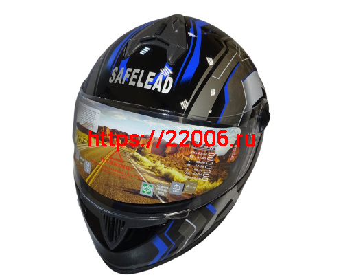 Шлем интеграл "Safelead" HF-122 черный Q162, размер M фото 3