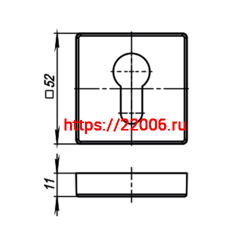 Накладка Armadillo (Армадилло) под цилиндр ET.K.USQ52 (ET USQ) CP-8 хром фото 3