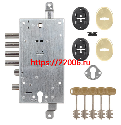 Замок Mottura (Моттура) врезной двухсистемный 54.597-D (правый), без накладок фото 2