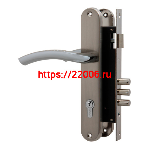 Замок цилиндровый Fuaro (Фуаро) с в комплекте с ручкой LOCKSET.9013 (SET F9011) SN/CP мат.никель