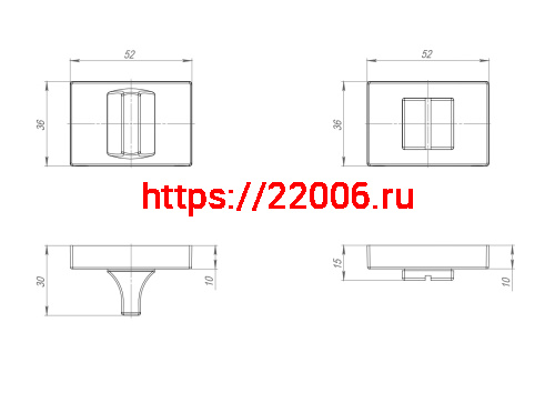 Ручка Punto (Пунто) поворотная BK6.K.QSL52 СP-8 хром фото 3