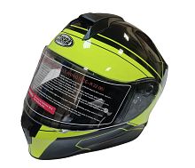 Шлем детский интеграл COBRA EC H151, черный и лайм, размер XXS