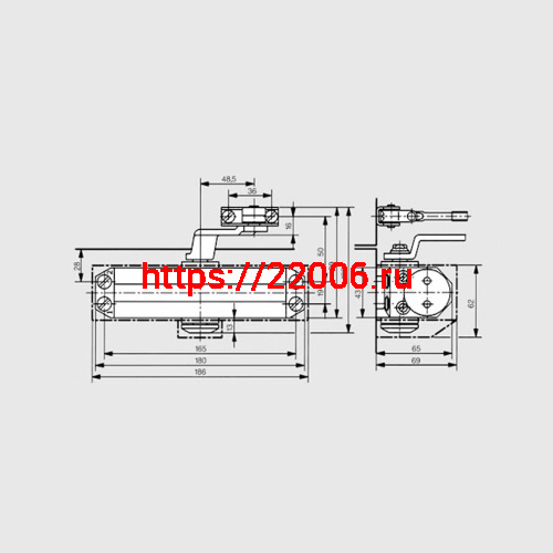 Доводчик Dorma (Дорма) дверной TS 77 EN4, с рычажной тягой, черный фото 2