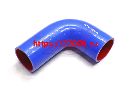 Патрубок радиатора верхний КАМАЗ, силикон.,синий,армир. L300мм,d60мм. (HH015)