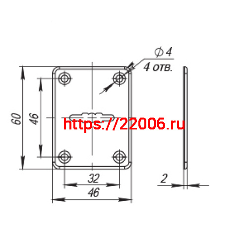 Декоративная Punto (Пунто) накладка ESC081/0-SS (нержавейка) на сув. замок без шторки (1 шт.) тех.упак. фото 2