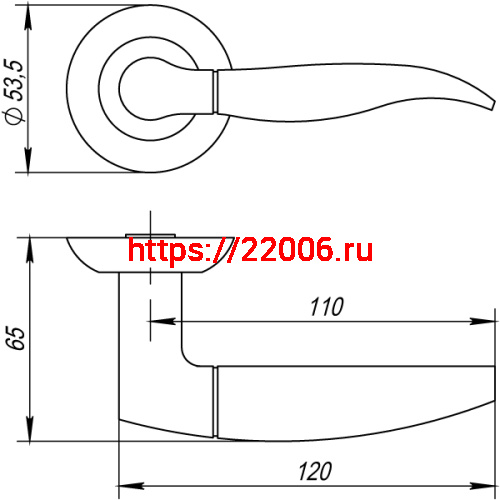 Ручка Punto (Пунто) раздельная PELICAN TL SN/CP-3 матовый никель/хром фото 3