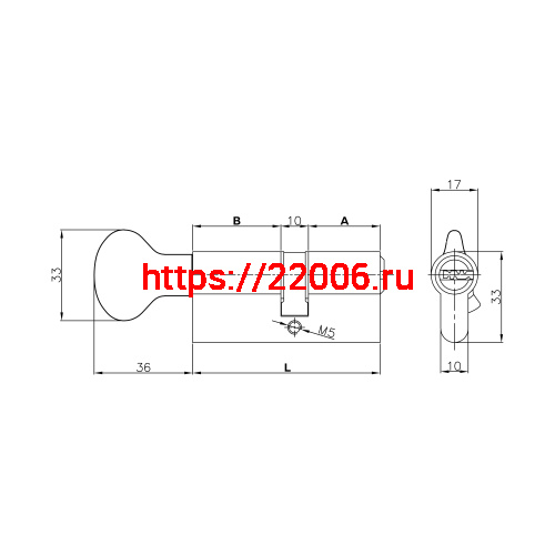 Цилиндровый механизм Kale kilit (Кале килит) с вертушкой 164 SM/70 (30+10+30) mm латунь 5 кл. фото 5
