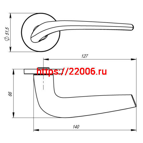 Ручка Armadillo (Армадилло) раздельная TWIN URS/HD CP-8 Хром фото 2
