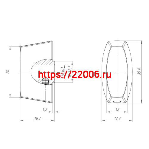 Вертушка Armadillo (Армадилло) на цилиндр T.Knob-Slim MWSC-33 итальянский тисненый фото 3