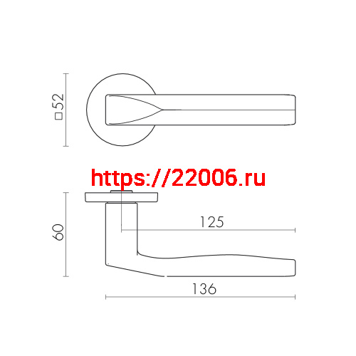 Ручка Fuaro (Фуаро) раздельная R.SLR52.PRIZMA BL-24 черный фото 2