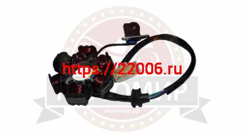 Зажигание 4х т R07-GY60 (без маховика) (cтатор 6 катушек) (как Альфа Horse),5 провод, колодка, 6 кон