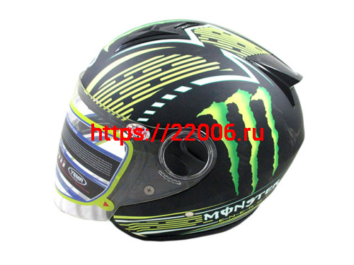 Мотошлем YM-616А черный матовый монстр (L)