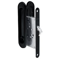 Защелка Punto (Пунто) с ручками для раздвижных дверей SH.SL152.KIT011-BK (Soft LINE SL-011) BL-24 черный