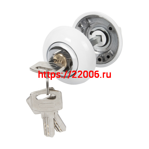 Ручка поворотная Ajax (Аякс) с фиксацией ключом BK6.FIX.JR WH-19 белый