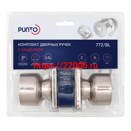 Ручка Punto (Пунто) защелка DK772/BL SN-BK (фик.) никель фото 2 Ручка Punto (Пунто) защелка DK772/BL SN-BK (фик.) никель фото 2