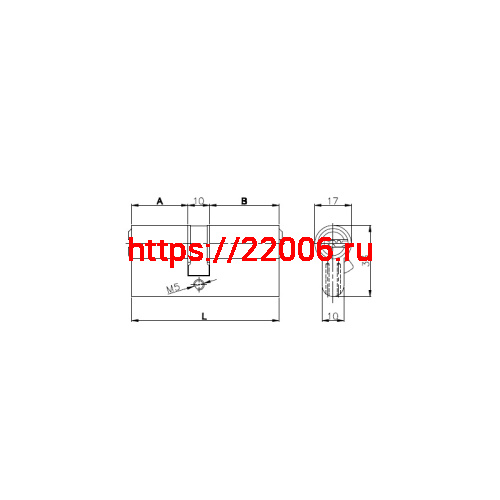 Цилиндровый Kale kilit (Кале килит) механизм 164 SN/80 (30+10+40) mm никель 5 кл. фото 2