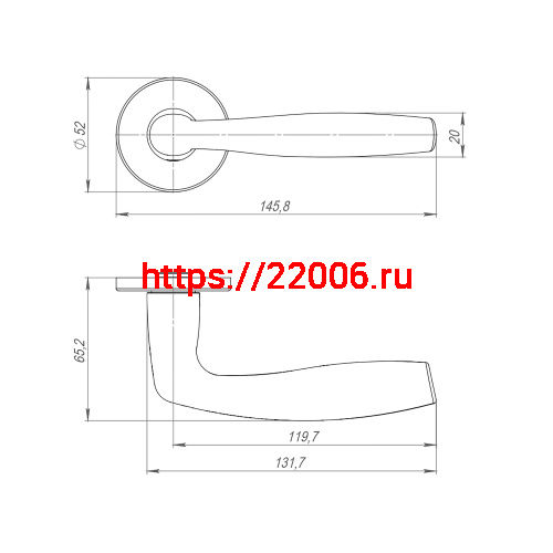 Ручка Punto (Пунто) раздельная R.ARC.R52.FORTUNA SSC-16 сатин.хром фото 2