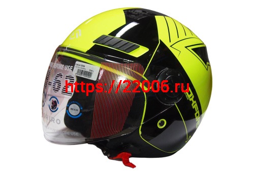 Шлем открытый SHIRO SH-62 OXFORD EVO, цвет YELLOW, размер L Шлем открытый SHIRO SH-62 OXFORD EVO, цвет YELLOW, размер L