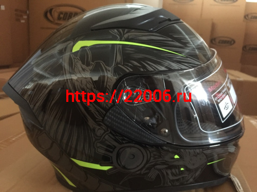 Шлем интеграл COBRA JK315, черный, с серой графикой(1), размеры L фото 3