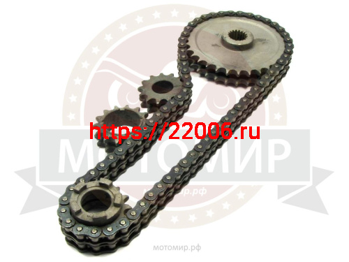 Набор Буран звезд 2х рядных 12,7мм шаг + цепь 72 зв. (СУПЕР УСИЛЕННЫЙ, 2ПР-12,7-3180) Набор Буран звезд 2х рядных 12,7мм шаг + цепь 72 зв. (СУПЕР УСИЛЕННЫЙ, 2ПР-12,7-3180)