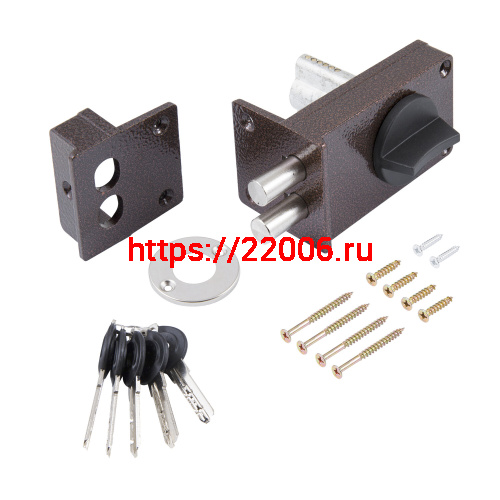 Замок Omega (Омега) накладной цилиндровый ЗН1-8 КМЗ медь фото 2