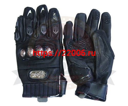 Перчатки PRO-BIKER MCS-06 кожа (черные) вилка на пальце