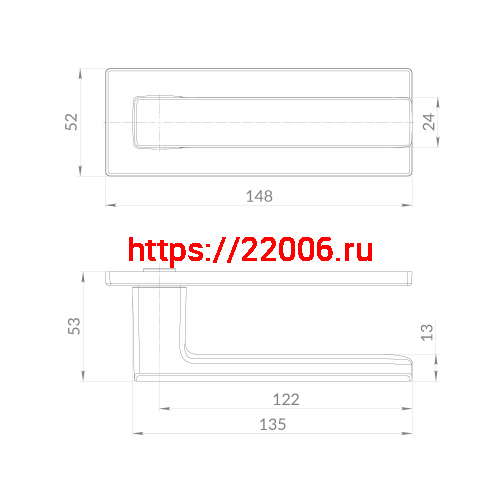 Ручка Punto (Пунто) раздельная K.EST.Q52.MEGA XL SN-3 матовый никель фото 2