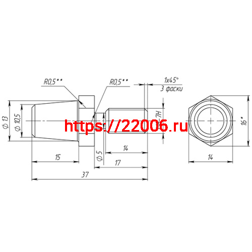 Противосъем Fuaro (Фуаро) M8x16/37 фото 2
