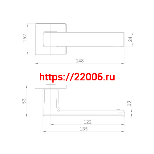 Ручка Punto (Пунто) раздельная K.EST.Q52.MEGA BL-24 черный фото 2