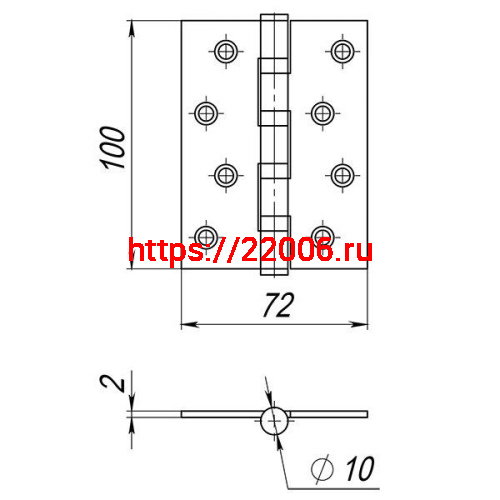 Петля Ajax (Аякс) универсальная IN4000U GR (4B/P 100x70x2) графит фото 3