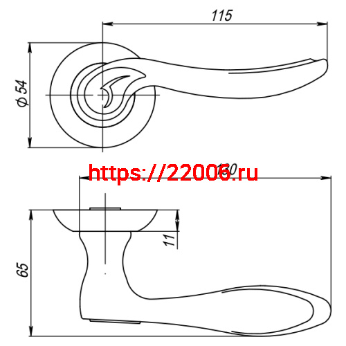 Ручка Punto (Пунто) раздельная R.TL54.ONDA (ONDA TL) SN/CP-3 матовый никель/хром фото 2