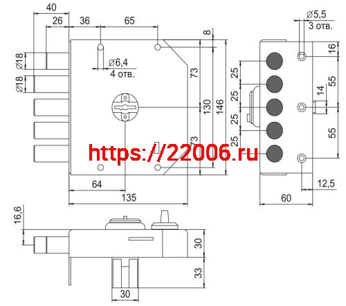 Замок Elbor (Эльбор) накладной Гранит 1.06.61.МА никель, сув., 4 риг., задв. с защ. шторкой, медный антик /22624/ фото 2 Замок Elbor (Эльбор) накладной Гранит 1.06.61.МА никель, сув., 4 риг., задв. с защ. шторкой, медный антик /22624/ фото 2