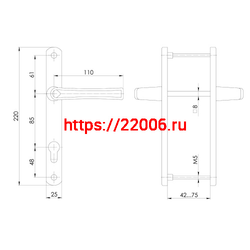 Ручка Punto (Пунто) на планке HANDLE.85.25.67-75 RAL 9016 фото 3 Ручка Punto (Пунто) на планке HANDLE.85.25.67-75 RAL 9016 фото 3