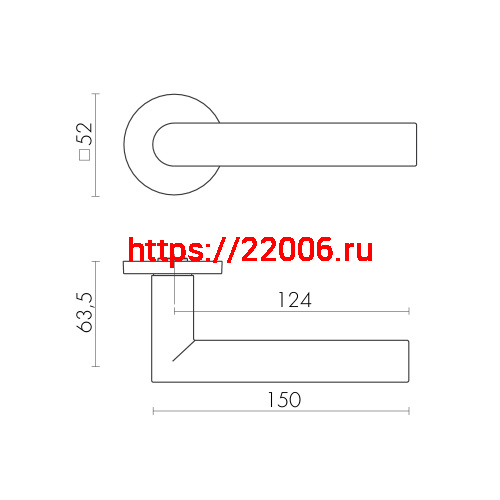 Ручка Fuaro (Фуаро) раздельная R.SLR52.BARREL GR-23 графит фото 2