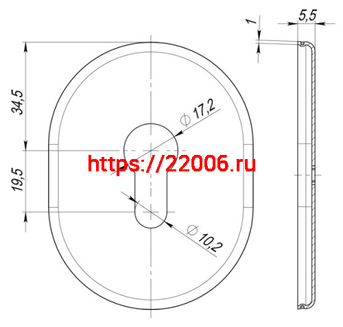 Накладка Fuaro (Фуаро) на цилиндр ESC.C.SF/OV.473 (ESC 473) GP латунь фото 3