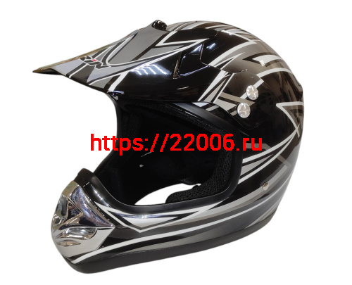 Шлем кроссовый KIRIN QL-112D, черный, синий, красный, размер XL