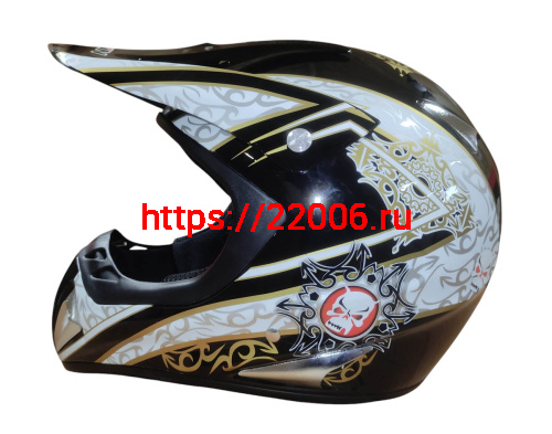 Шлем кроссовый KIRIN K27, черный, черн-бел, зелен-желт, размер M фото 6