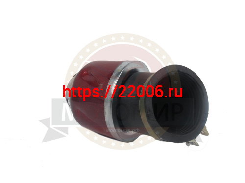 Фильтр воздушный нулевого сопротивления (1670) КОРПУС НЕОН6 красный d=42, 45 гр., сетка, к К65, К68