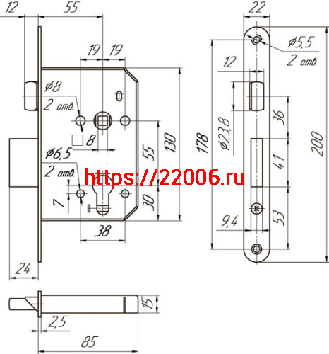 Корпус Mettem (Меттэм) врезного замка с защёлкой ЗВ4 401.0.0 фото 2 Корпус Mettem (Меттэм) врезного замка с защёлкой ЗВ4 401.0.0 фото 2