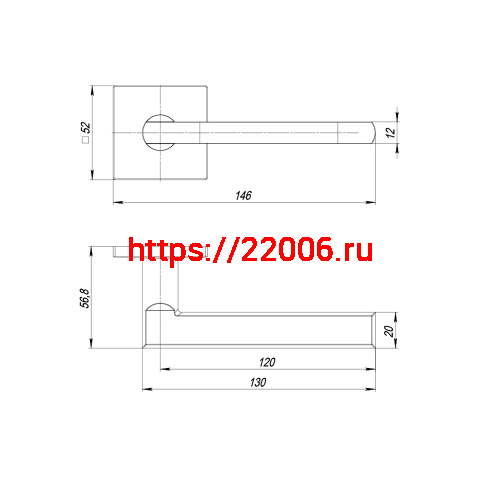 Ручка Punto (Пунто) раздельная K.ARC.Q52.PLUTON SN-3 матовый никель фото 2