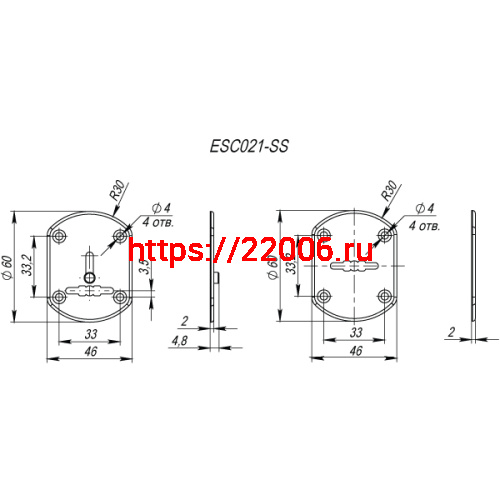 Декоративная Punto (Пунто) накладка ESC021-SS (нержавейка) на сув. замок (1 пара) фото 3