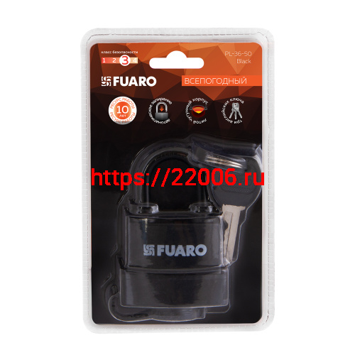 Замок Fuaro (Фуаро) навесной PL-WEATHER-3650 Black 3key (PL-3650) англ. фото 2