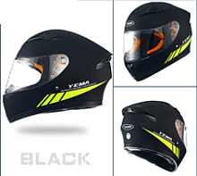 Мотошлем YM-832 Graphics матовый черно-желтый (L)