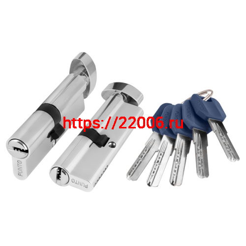 Цилиндровый механизм Punto (Пунто) с вертушкой Z402/90 mm (45+10+35) CP хром 5 кл. (без винта, тех упаковка)