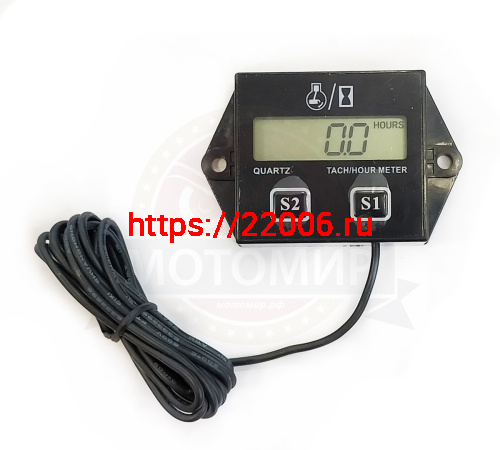 Счетчик моточасов/Тахометр электрон для 2х и 4х такт двигателей (с проводом, сигналсервис)