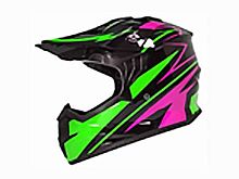 Мотошлем VIRTUE MD-911 Детский Кросс черно-зелено-фиолетовый (S)