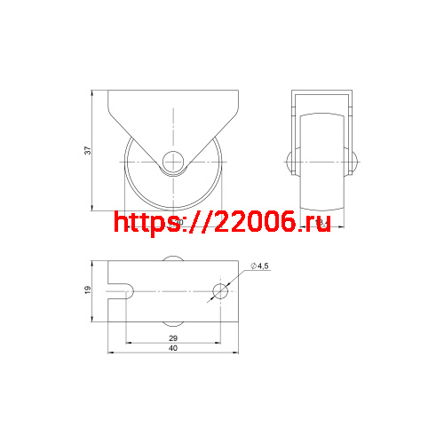 Опора Ajax (Аякс) колесная прямоходная WL/R-30P/20 kg WH пластик белый фото 2